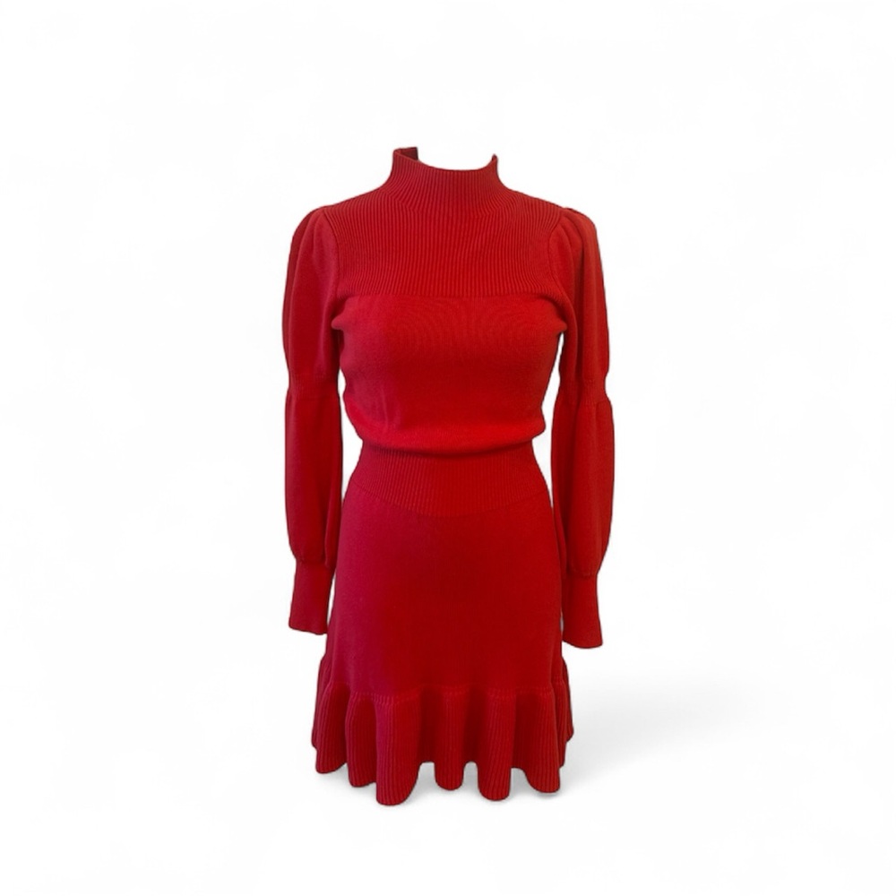 Chic Red Long Sleeve Dress